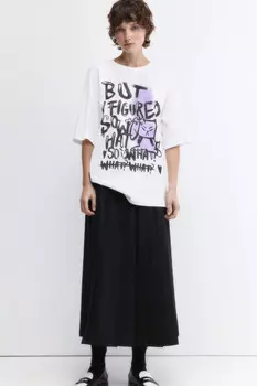 Футболка oversize хлопковая с принтом