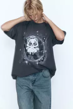 Футболка oversize хлопковая с принтом