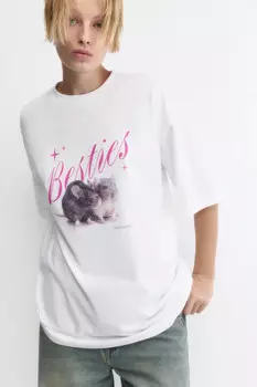Футболка oversize хлопковая с принтом