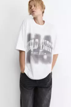 Футболка oversize хлопковая с принтом