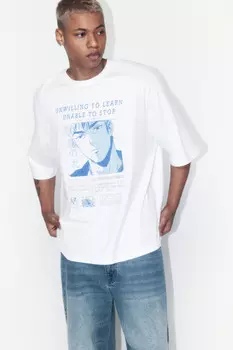 Футболка oversize хлопковая с принтом