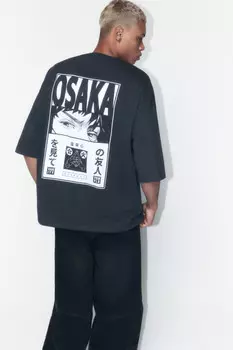 Футболка oversize хлопковая с принтом