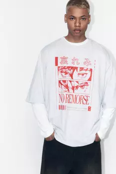 Футболка oversize хлопковая с принтом