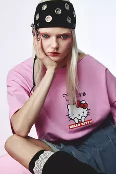 Футболка oversize хлопковая с принтом