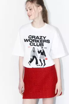 Футболка oversize хлопковая с принтом