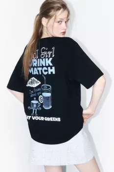 Футболка oversize хлопковая с принтом