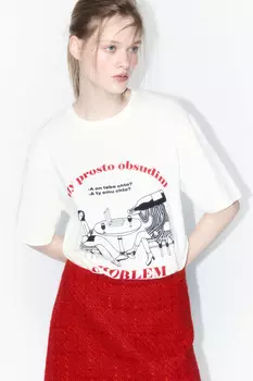 Футболка oversize хлопковая с принтом