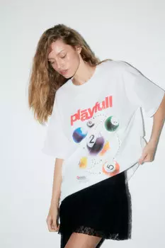 Футболка oversize хлопковая с принтом