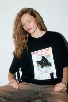 Футболка oversize хлопковая с принтом