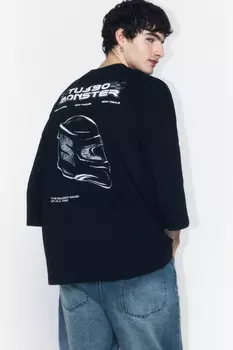 Футболка oversize хлопковая с принтом