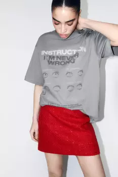 Футболка oversize хлопковая с принтом