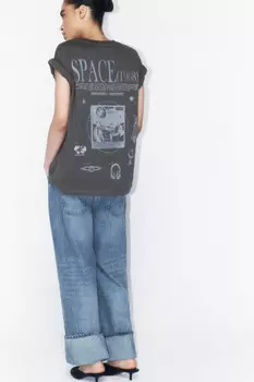 Футболка oversize хлопковая с принтом