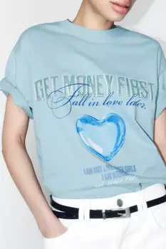 Футболка oversize хлопковая с принтом