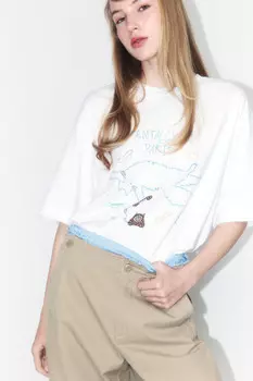 Футболка oversize хлопковая с принтом