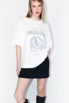 Футболка oversize хлопковая с принтом