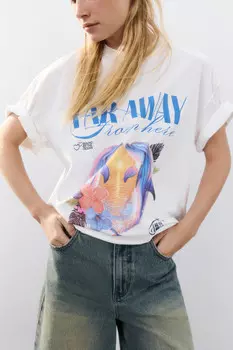 Футболка oversize хлопковая с принтом