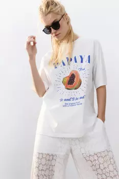 Футболка oversize хлопковая с принтом