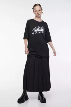 Футболка oversize хлопковая с принтом-надписью