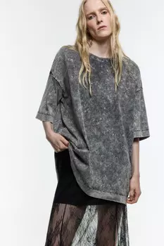 Футболка oversize хлопковая с вареным эффектом