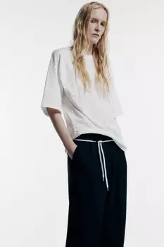 Футболка oversize хлопковая со стразами