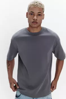 Футболка oversize из хлопкового футера