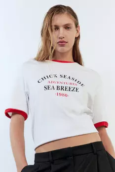 Футболка oversize контрастная с надписью