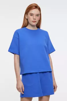 Футболка oversize короткая хлопковая из футера