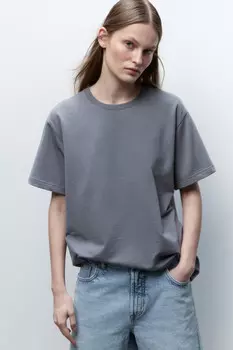 Футболка oversize однотонная из футера