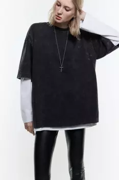 Футболка oversize плотная с вареным эффектом