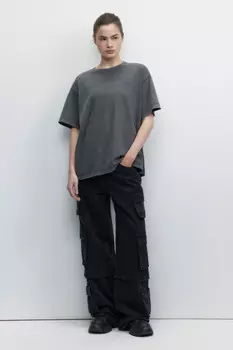 Футболка oversize рваная с вареным эффектом