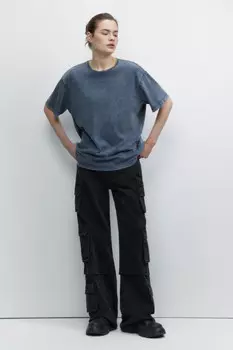 Футболка oversize рваная с вареным эффектом