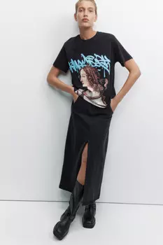 Футболка oversize с картинами и надписями