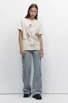 Футболка oversize с картинами и надписями