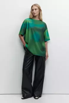 Футболка oversize с принтом-абстракцией