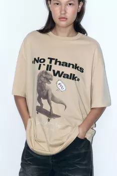 Футболка oversize с принтом и надписями