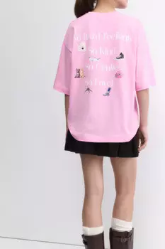 Футболка oversize с принтом и надписями