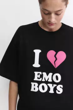 Футболка oversize с принтом и надписями