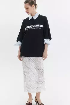 Футболка oversize с принтом-надписью