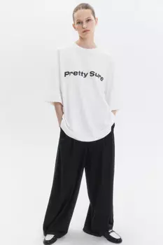 Футболка oversize с принтом-надписью