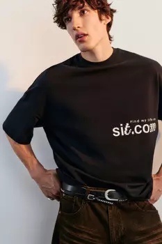 Футболка oversize с принтом-надписью