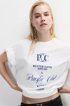 Футболка oversize с принтом-надписью