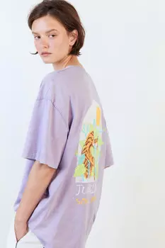 Футболка oversize с вареным эффектом и принтом