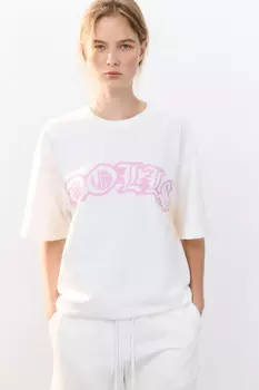 Футболка oversize удлиненная с принтом