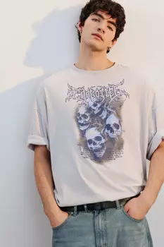 Футболка oversize вареная с принтом