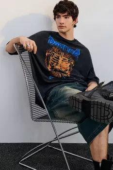 Футболка oversize вареная с принтом