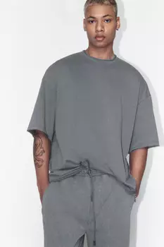 Футболка плотная хлопковая с вареным эффектом