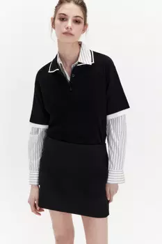 Футболка-поло хлопковая с застежкой на груди