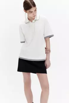 Футболка-поло хлопковая с застежкой на груди