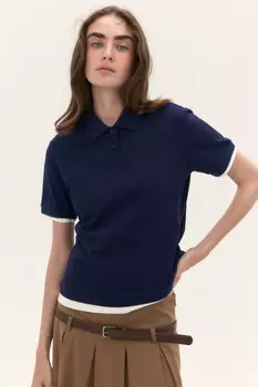 Футболка-поло из хлопкового трикотажа