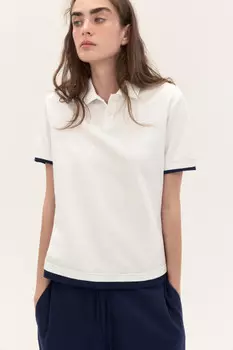 Футболка-поло из хлопкового трикотажа